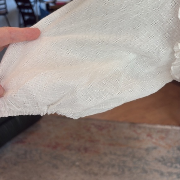 Lulu’s Size M Daylight Darling lace trim mini dress. White open back bride-to-be - Picture 5 of 14